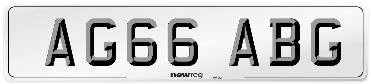 AG66 ABG Number Plate from New Reg